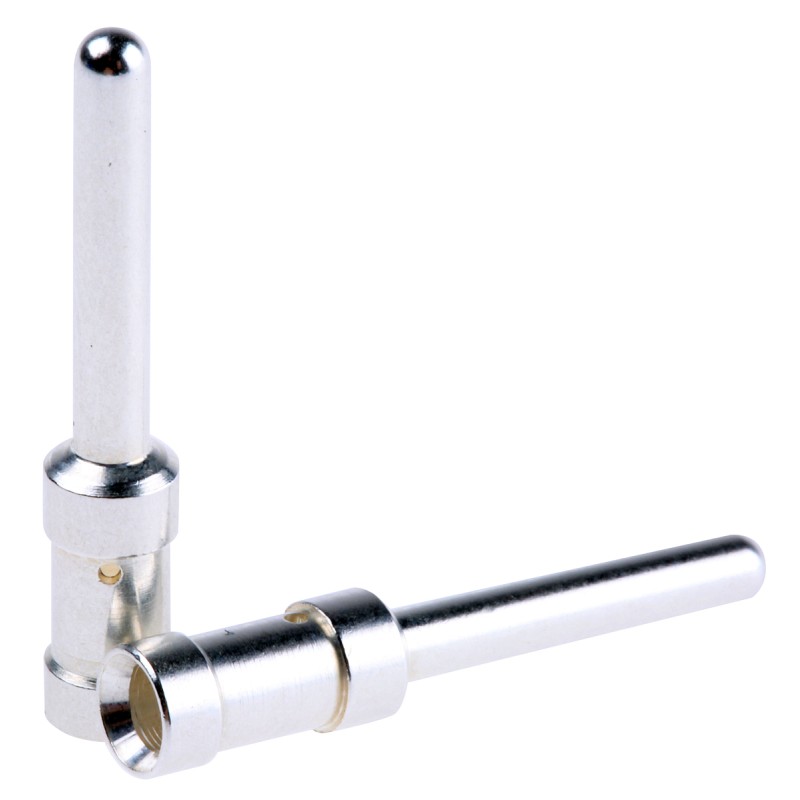 50 pcs - Han E Male 16A Crimp Contact Minimum Wire Size 4mm² Maximum Wire Size 4mm² for use with Heavy Duty Power Connector