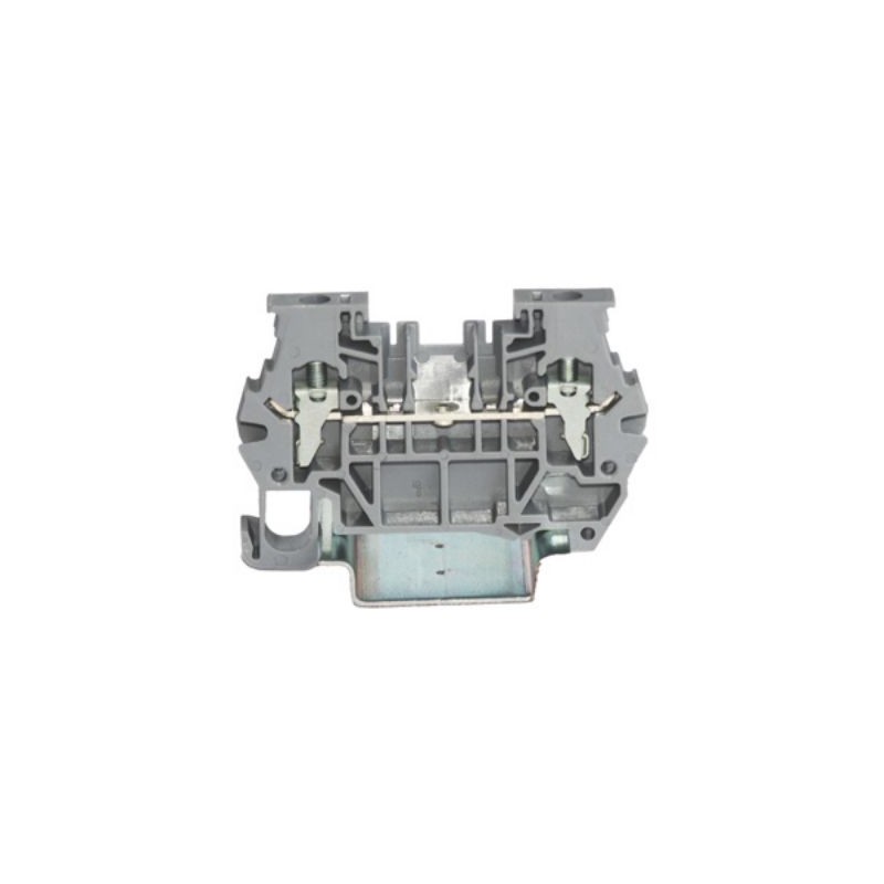 1 Bag of 10 - RS PRO Grey Feed Through Terminal Block, 4mm², 1-Level, Clamp Termination