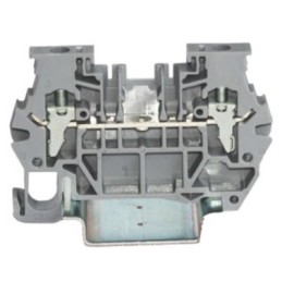 1 Bag of 10 - RS PRO Grey Feed Through Terminal Block, 4mm², 1-Level, Clamp Termination