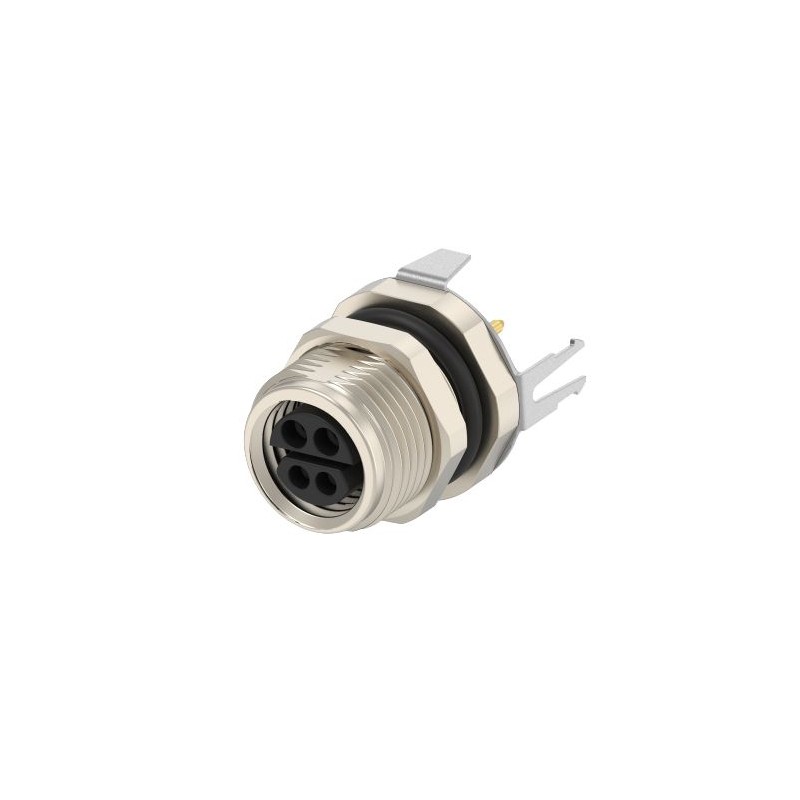 1 pcs - TE Connectivity Circular Connector, 4 Contacts, Rear Mount, M8 Connector, Socket, Female, IP67, T4040110044 Series