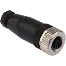 100 pcs - Binder Circular Connector, 4 Contacts, Cable Mount, M12 Connector, Socket, Female, IP67, 713 Series