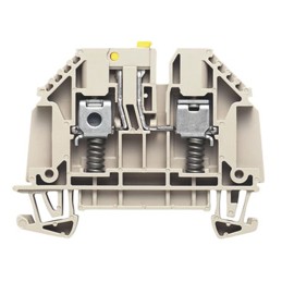 1 pcs - Weidmuller W Series Beige Feed Through Terminal Block, Single-Level, Screw Termination