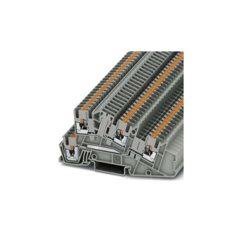 50 pcs - Phoenix Contact PTI Series PTI 2,5-L/TG Non-Fused Terminal Block, 4-Way, 24A, 26 - 12 AWG Wire, Push In