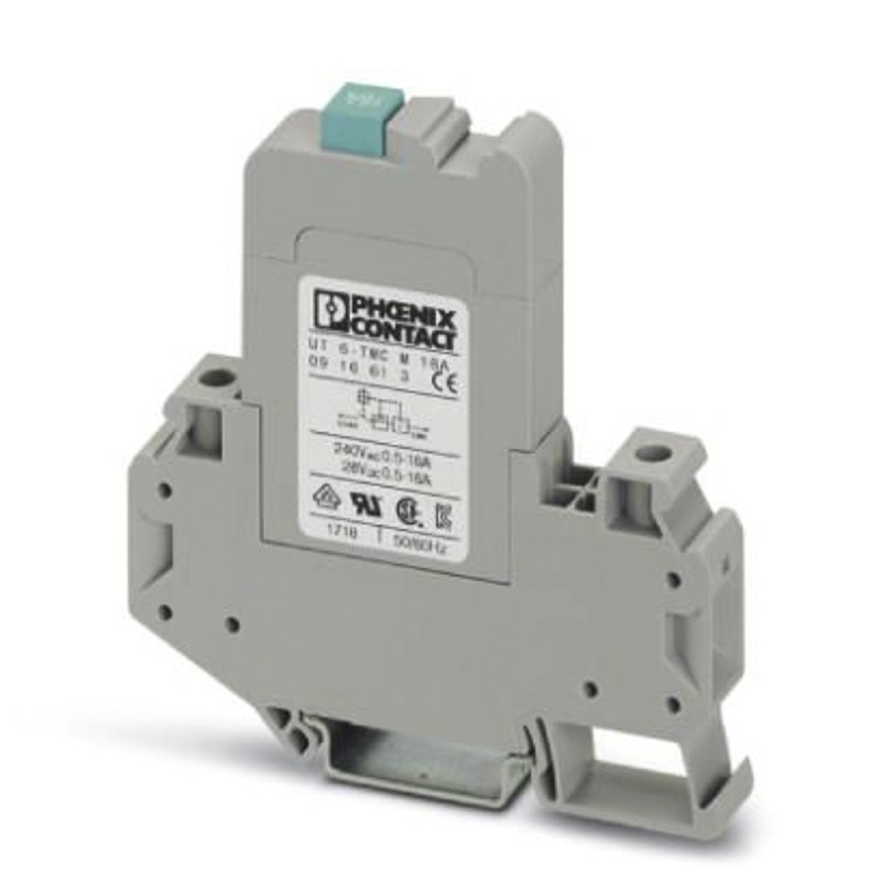 1 pcs - Phoenix Contact CLIPLINE Thermal Circuit Breaker - UT 6-TMC Single Pole 250V Voltage Rating DIN Rail Mount, 16A Current