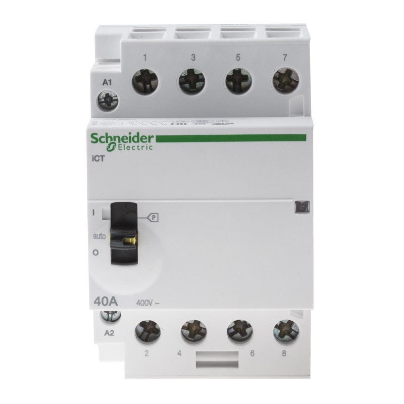 1 pcs - Schneider Electric iCT Series Contactor, 230 V ac Coil, 4-Pole, 40 A, 4NO, 400 V ac
