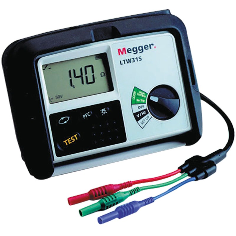 1 pcs - Megger LTW315-EU-BS Loop Impendance Tester, Loop Impedance Test Type 2 Wire, 3 Wire 440V, RCD Test Type AC Selective,