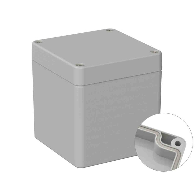 1 pcs - RS PRO Grey Polycarbonate General Purpose Enclosure, IP66, IK07, Grey Lid, 80 x 82 x 85mm