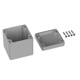 1 pcs - RS PRO Grey Polycarbonate General Purpose Enclosure, IP66, IK07, Grey Lid, 80 x 82 x 85mm