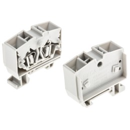 50 pcs - RS PRO Grey DIN Rail Terminal Block, 2.5mm², Spring Clamp Termination