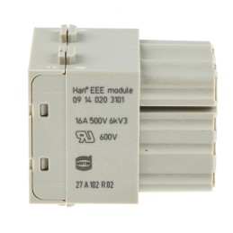 1 pcs - HARTING Heavy Duty Power Connector Module, 16A, Female, Han-Modular Series, 20 Contacts