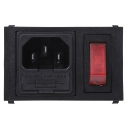 1 pcs - Bulgin C14 Snap-In IEC Connector Male, 10A, 250 V, Fuse Size 5 x 20mm