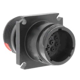 1 pcs - Souriau Circular Connector, 14 Contacts, Flange Mount, Plug, Male, IP68, Clipper Series