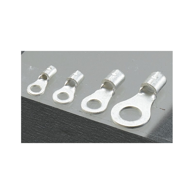 1 Bag of 100 - JST Uninsulated Ring Terminal, 8mm Stud Size, 1mm² to 2.6mm² Wire Size