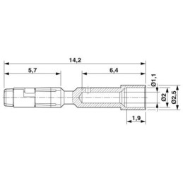 100 pcs - Phoenix Contact Female Crimp Crimp Contact, Contact Size 1 (Dia.)mm, Wire Size 0.14 - 0.5 mm²