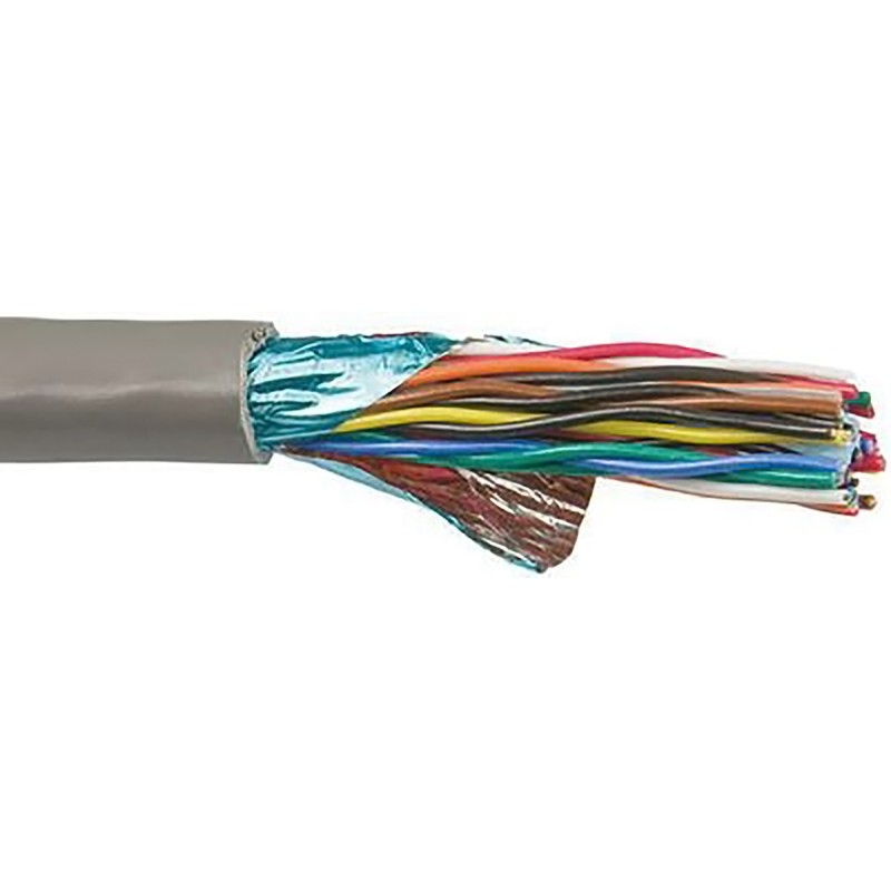 1 Reel of 30 M - Alpha Wire Twisted Pair Data Cable, 10 Pairs, 0.22 mm², 20 Cores, 24 AWG, Screened, 30m, Grey Sheath