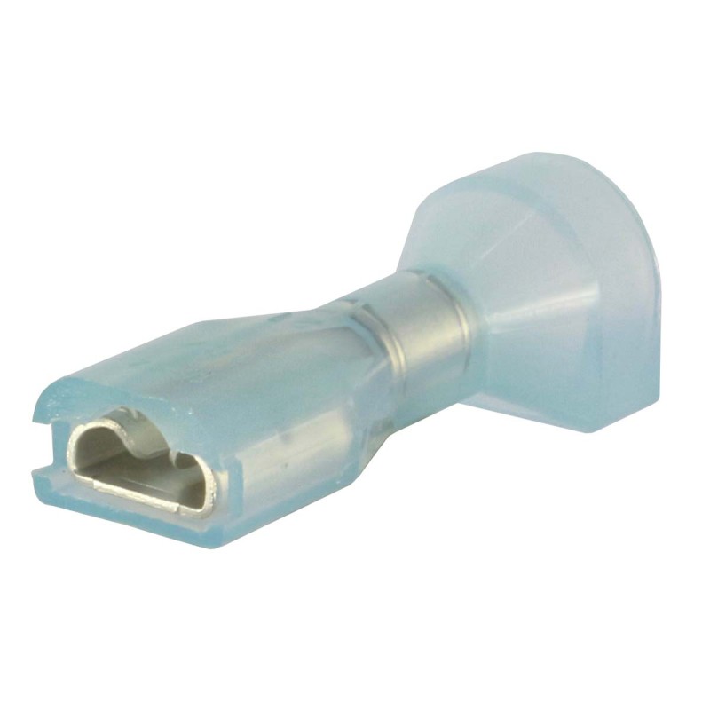 1 Bag of 100 - RS PRO Blue Insulated Female Spade Connector, Receptacle, 0.8 x 4.75mm Tab Size