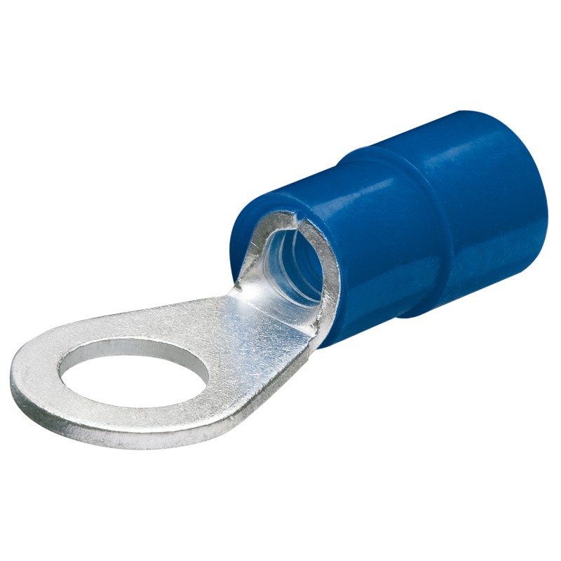 1 Bag of 100 - Knipex, 97 99 1 Insulated Ring Terminal, 6mm Stud Size, Blue