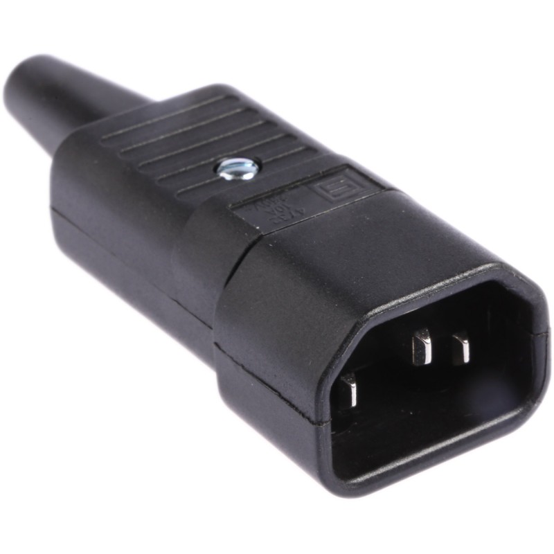 100 pcs - Schurter C14 Cable Mount IEC Connector Male, 10A, 250 V
