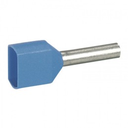 1 Bag of 100 - Legrand, Starfix Insulated Crimp Bootlace Ferrule, 8mm Pin Length, 2.1mm Pin Diameter, 0.75mm² Wire Size, Blue