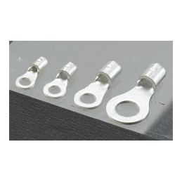 1 Bag of 100 - JST Uninsulated Ring Terminal, 8mm Stud Size, 0.25mm² to 1.65mm² Wire Size