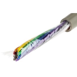 1 Reel of 50 M - Alpha Wire Multicore Data Cable, 0.23 mm², 10 Cores, 24 AWG, Unscreened, 50m, Grey Sheath