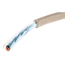 1 Reel of 50 M - Alpha Wire Multicore Data Cable, 0.56 mm², 4 Cores, 20 AWG, Screened, 50m, Grey Sheath