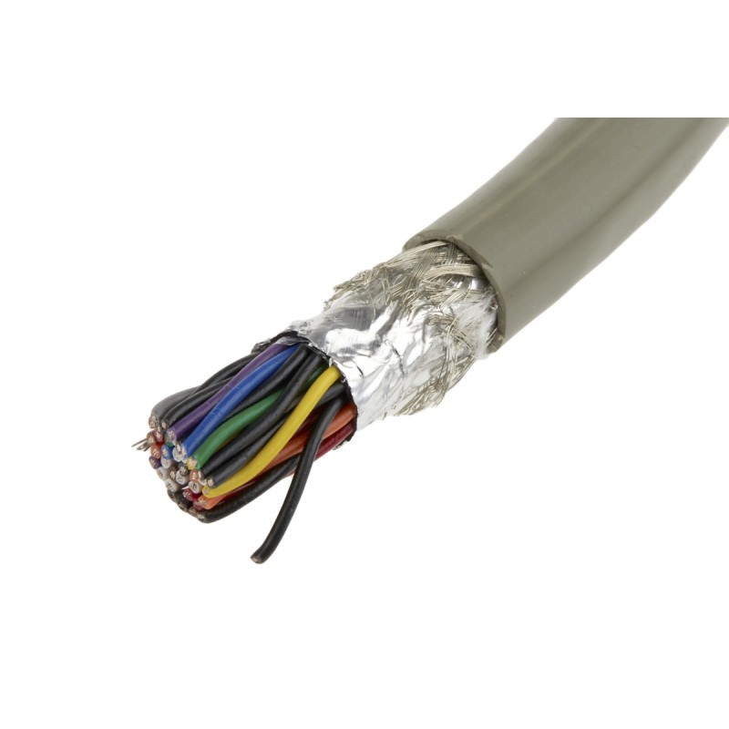 1 Reel of 50 M - Alpha Wire Twisted Pair Data Cable, 19 Pairs, 0.23 mm², 38 Cores, 24 AWG, Screened, 50m, Grey Sheath