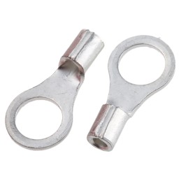 1 Bag of 100 - JST Uninsulated Ring Terminal, 5mm Stud Size, 0.25mm² to 1.65mm² Wire Size