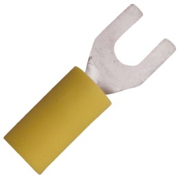 1 Bag of 100 - JST Crimp Spade Connector, 0.2mm² to 0.5mm², 26AWG to 22AWG, 3mm Stud Size Vinyl, Yellow
