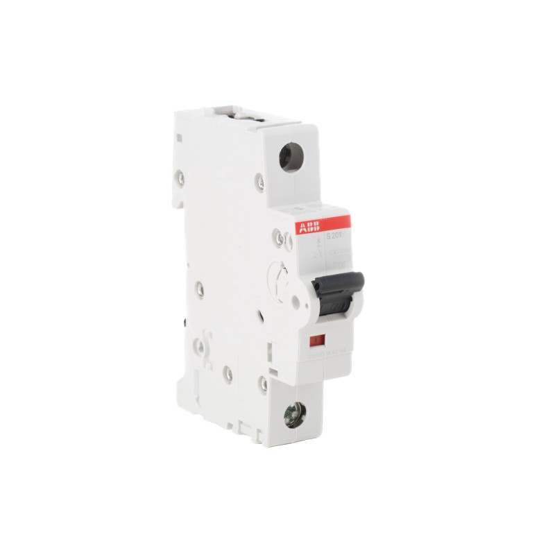 1 pcs - ABB System Pro M Compact S200 MCB, 1P, 6A Curve B, 253V AC, 72V DC, 6 kA Breaking Capacity