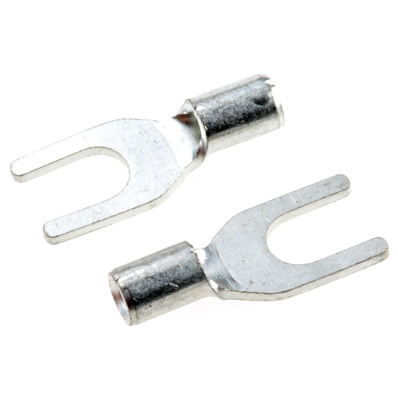 1 Bag of 100 - JST Uninsulated Crimp Spade Connector, 0.2mm² to 1.65mm², 22AWG to 16AWG, 3.5mm Stud Size