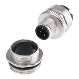 100 pcs - Binder Circular Connector, 4 Contacts, Cable Mount, M12 Connector, Socket, Female, IP67, 713 Series