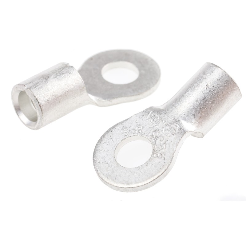 1 Bag of 100 - JST Uninsulated Ring Terminal, 5mm Stud Size, 6.6mm² to 10.5mm² Wire Size