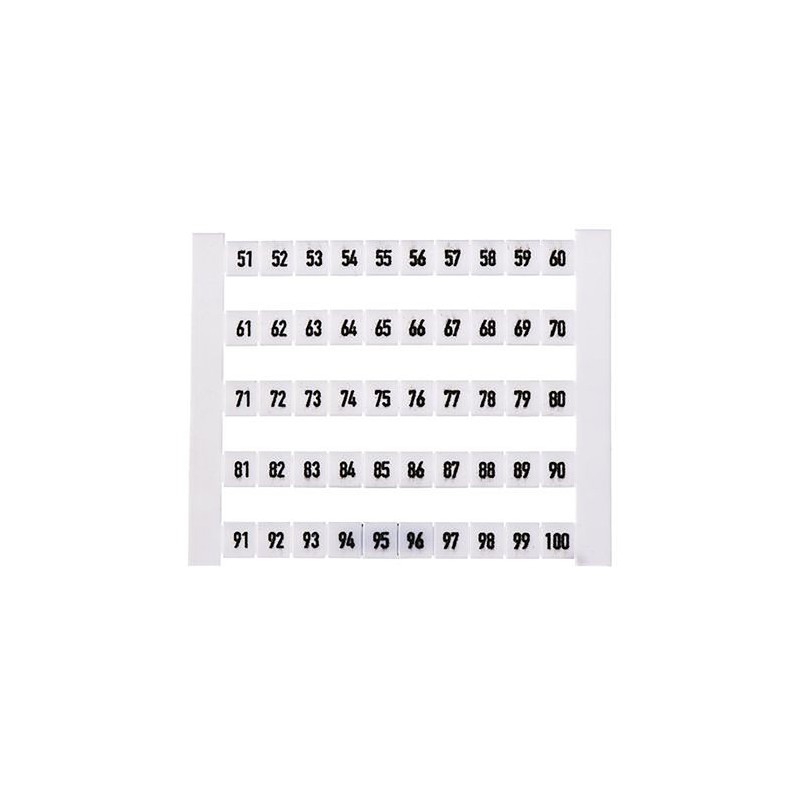 1 Bag of 100 - Weidmuller Terminal Marker for use with Electronic Sub-Assemblies, Plug-In Connectors, Weidmuller Cable Connector