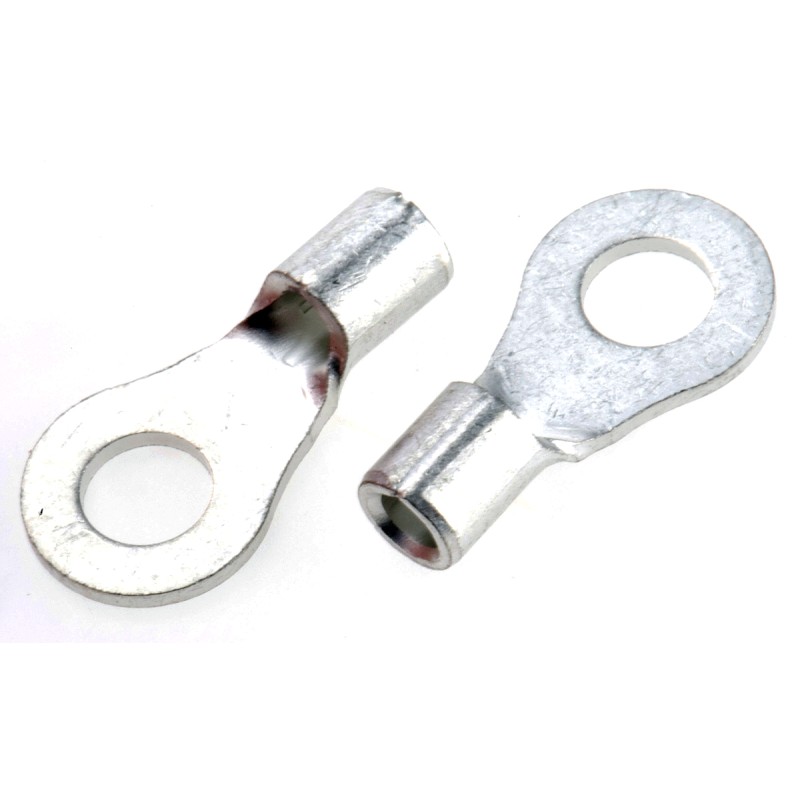 1 Bag of 100 - JST Uninsulated Ring Terminal, 4mm Stud Size, 1mm² to 2.6mm² Wire Size