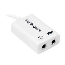 1 pcs - StarTech.com Male 3.5mm Stereo Jack to Female 3.5mm Stereo Jack x 2 Aux Cable, White, 150mm