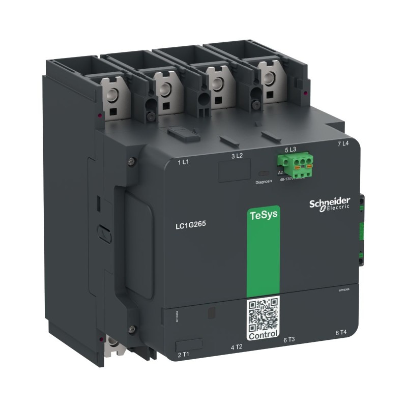 1 pcs - Schneider Electric LC1G330 Series Contactor, 100 - 250 V ac/dc Coil, 4-Pole, 440 A, 1 NO + 1 NC