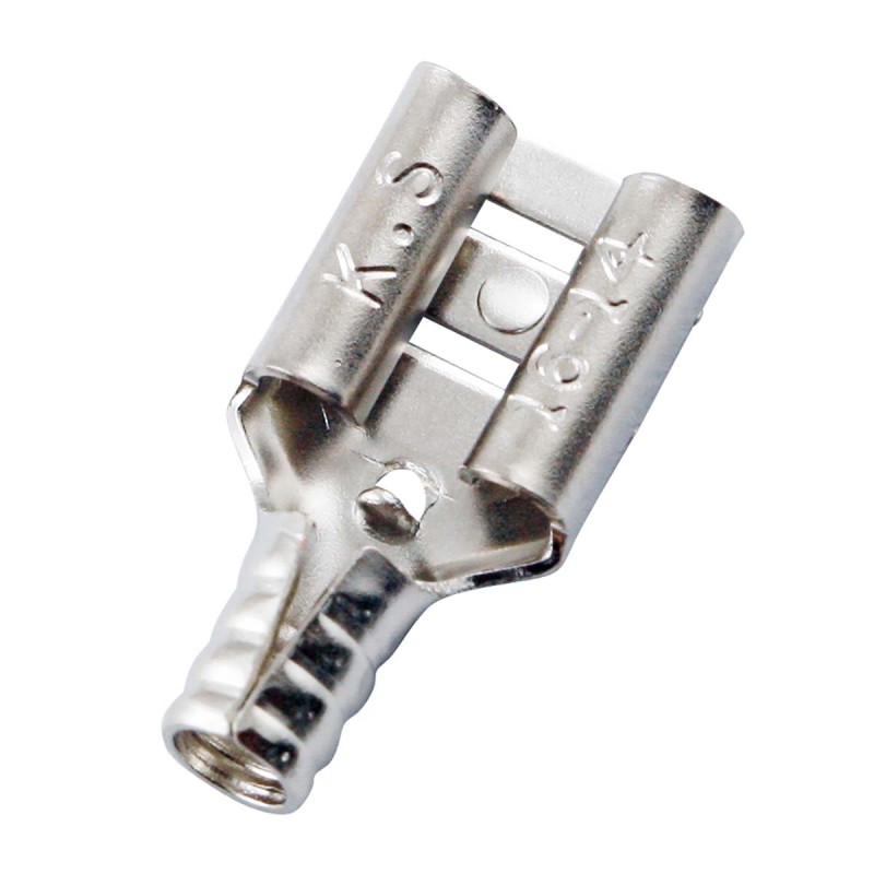 1 Bag of 100 - RS PRO Uninsulated Female Spade Connector, Receptacle, 0.8 x 6.35mm Tab Size