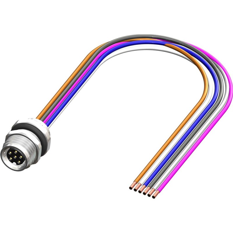 1 pcs - RS PRO Female 6 way M8 to Unterminated Sensor Actuator Cable, 500mm