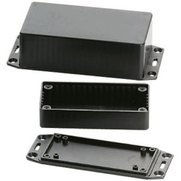 1 pcs - Hammond 1591 Series Black ABS Enclosure, IP54, Flanged, Black Lid, 100 x 50 x 21mm