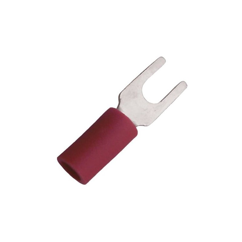 1 Bag of 100 - JST Crimp Spade Connector, 0.2mm² to 1.65mm², 22AWG to 16AWG, 5mm Stud Size Vinyl, Red