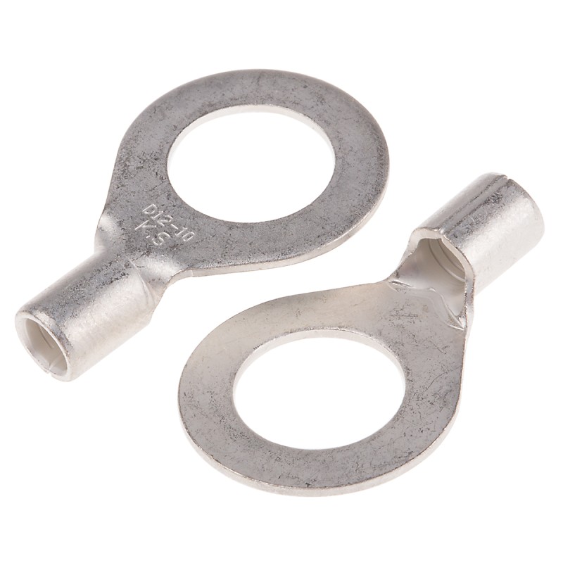50 pcs - RS PRO Uninsulated Ring Terminal, 13mm Stud Size, 10mm² to 10mm² Wire Size