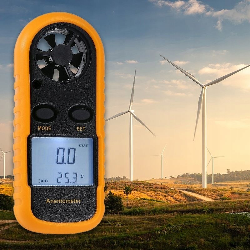 Anemometer wind speed and temperature meter