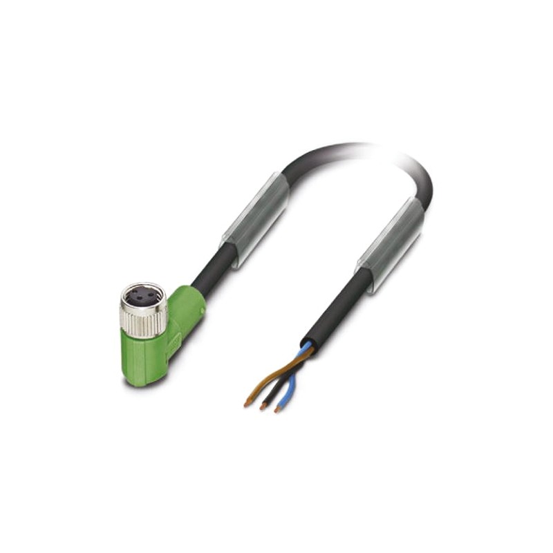 1 pcs - Phoenix Contact Right Angle Female 3 way M8 to Unterminated Sensor Actuator Cable, 5m