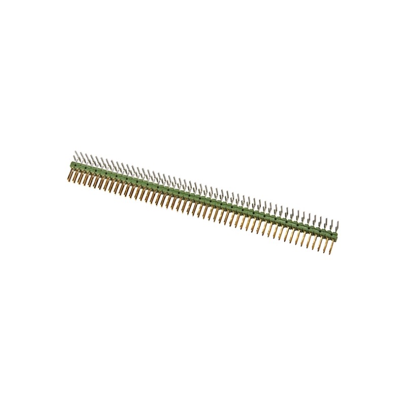 100 pcs - TE Connectivity AMPMODU MOD II Series Right Angle Through Hole Pin Header, 100 Contact(s), 2.54mm Pitch, 2 Row(s),