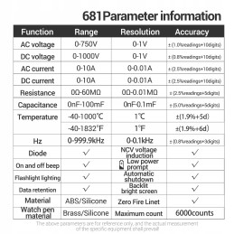 Aneng 681 6000 counts digital multimeter