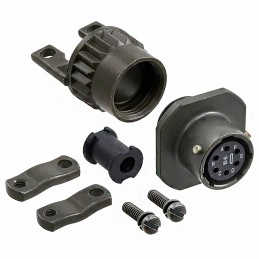 1 pcs - Amphenol Industrial, 97Size 16, 16S Straight Cable Clamp, For Use With Jacketed Cable, Wires Protected by Tubing