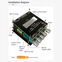 Audio power amplifier module 2 1 channel wireless stepless bs