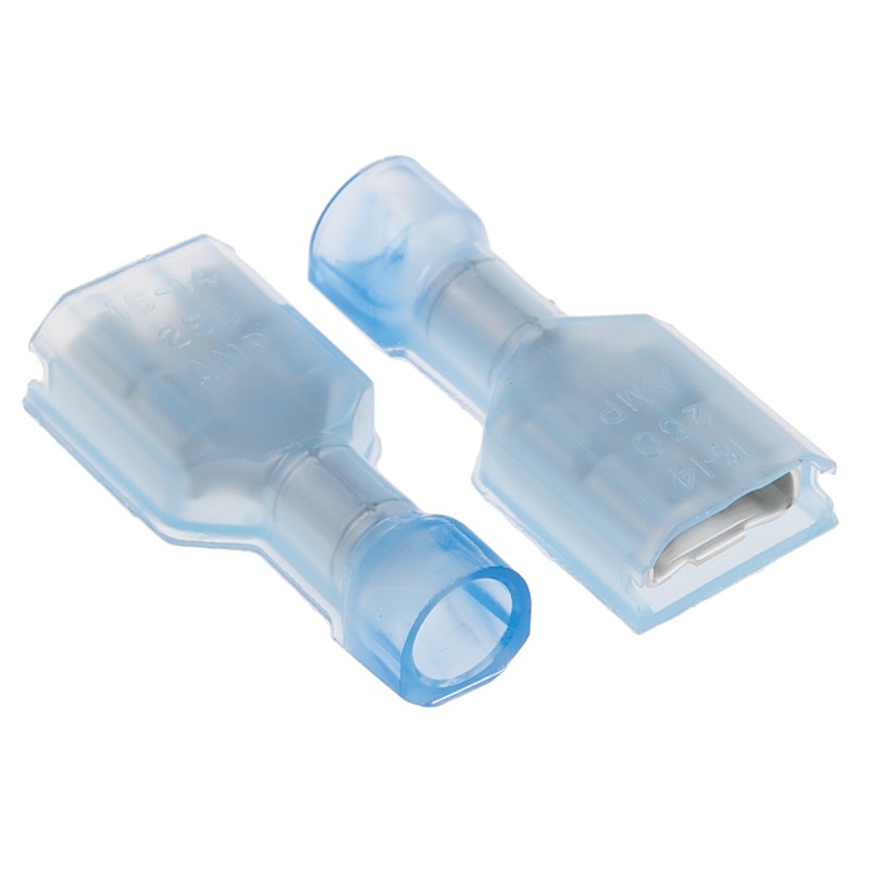 1 Bag of 1000 - TE Connectivity Ultra-Fast Plus .250 Blue Insulated Female Spade Connector, Receptacle, 6.35 x 0.81mm Tab Size, 