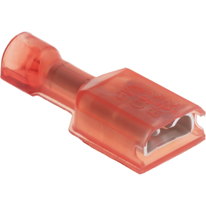 1 Bag of 1000 - TE Connectivity Ultra-Fast Plus .250 Red Insulated Female Spade Connector, Receptacle, 6.35 x 0.81mm Tab Size, 0